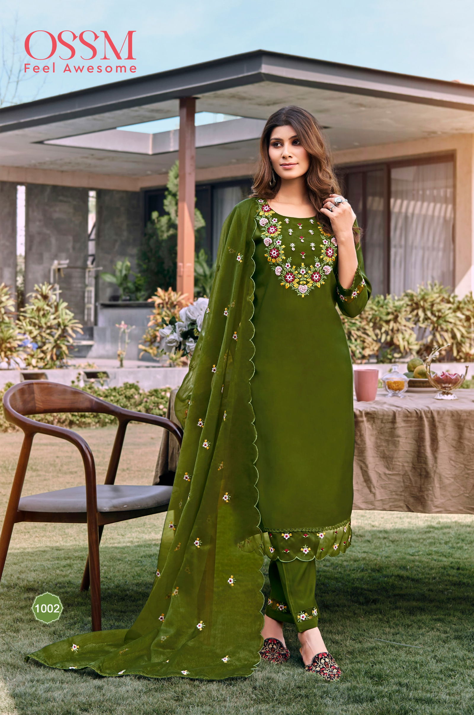Mohey Vol 2 By Ossm Viscos Roman Silk Embroidery Kurti With Bottom Dupatta Wholesale Market In Surat
